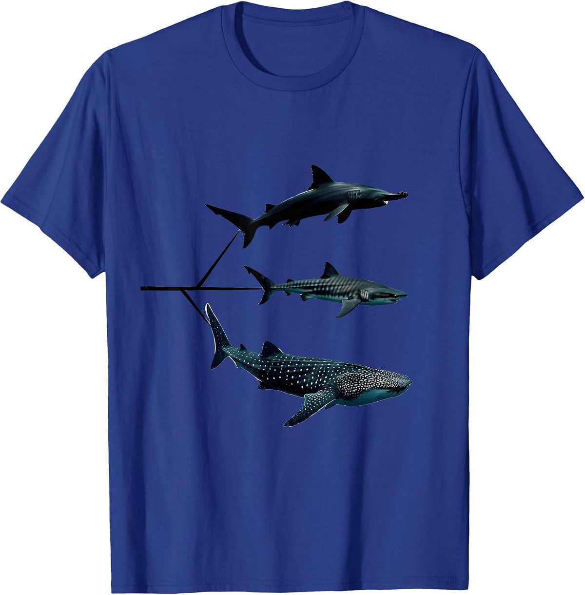 Shark Species Minimalist Ocean Animal Lover Gift T-Shirt - Royal Blue