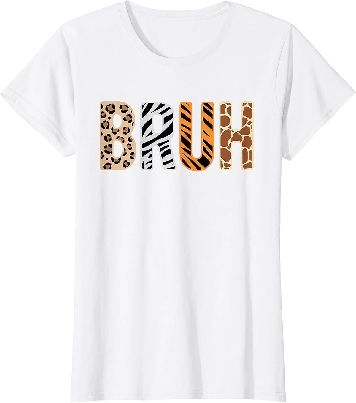 Safari Animals Wildlife Zookeeper Funny Bruh Boys Teens T-Shirt - White