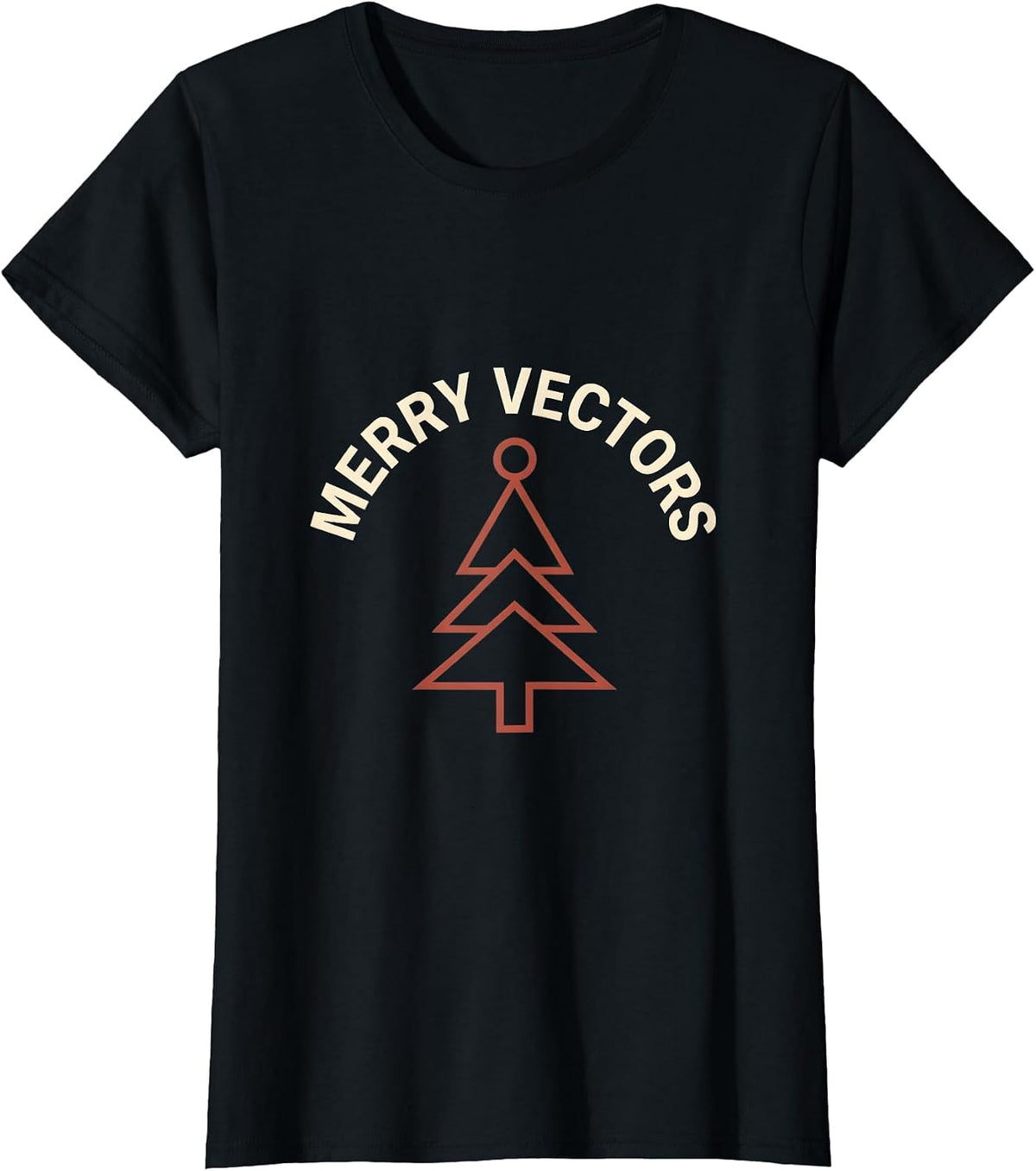Merry Vectors Minimalist Math Teacher Christmas Pun Gift T-Shirt - Black