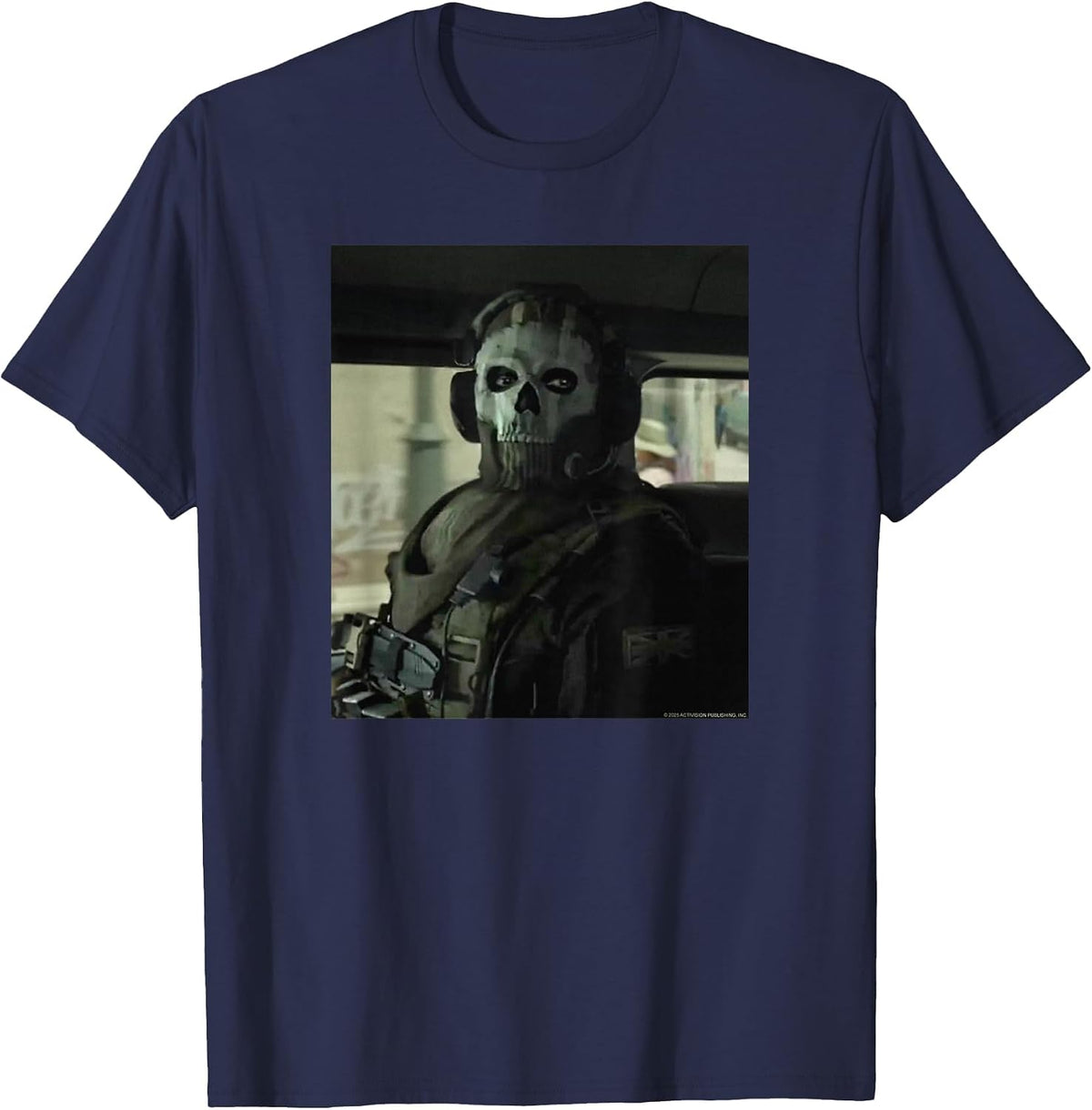 Call of Duty Ghost Photo Meme FPS Video Game T-Shirt - Navy Blue