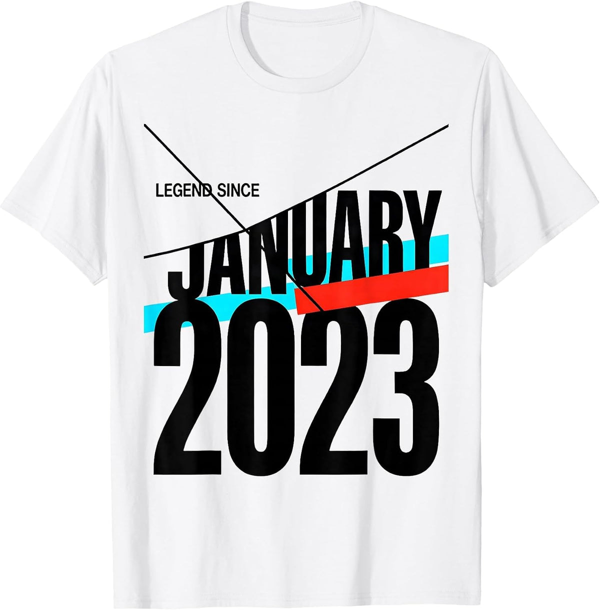 Men's Legend Since January 2023 Birthday Milestone New Wave T-Shirt - White