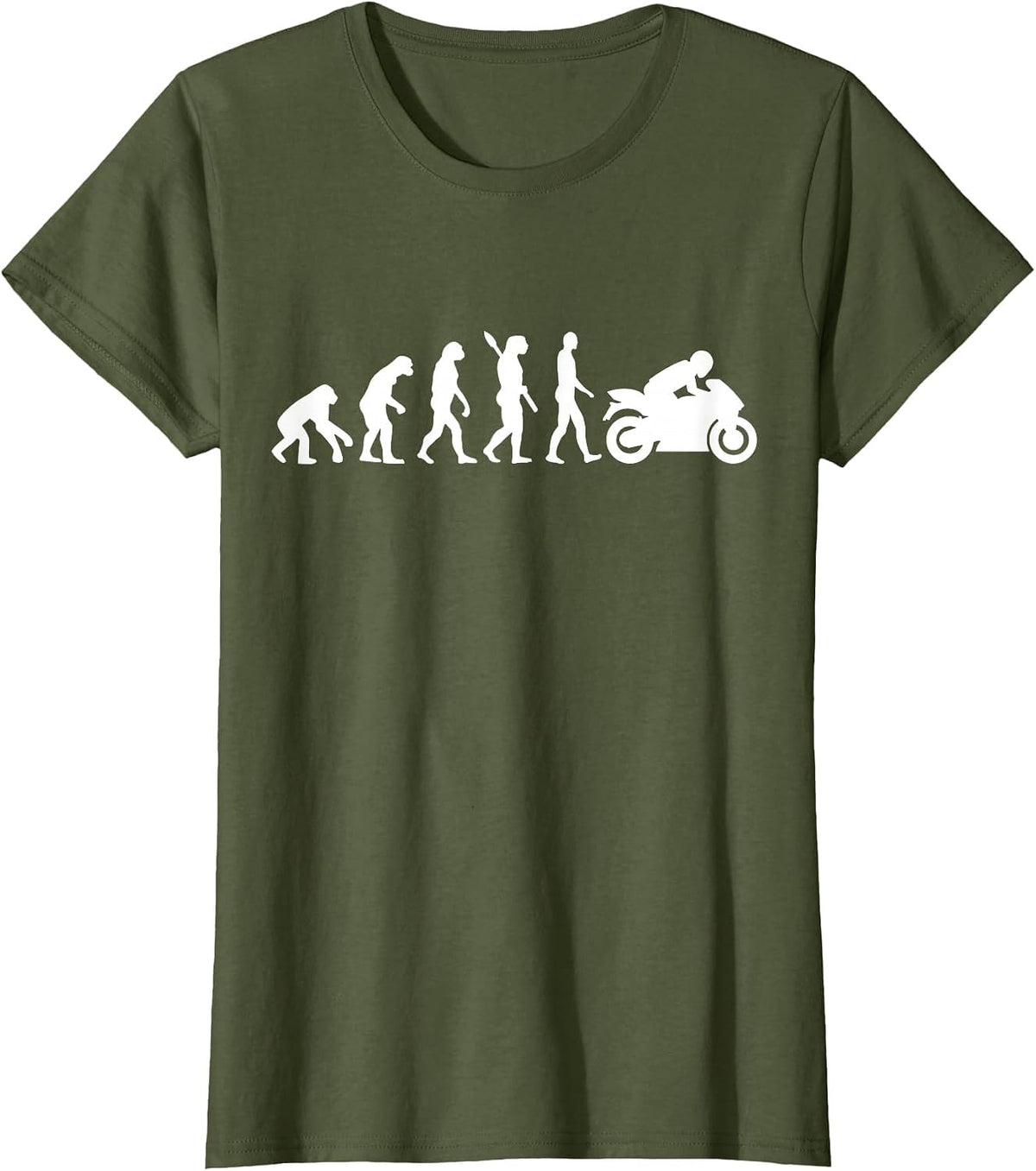 Evolution Motorcycle T-Shirt - Olive Green