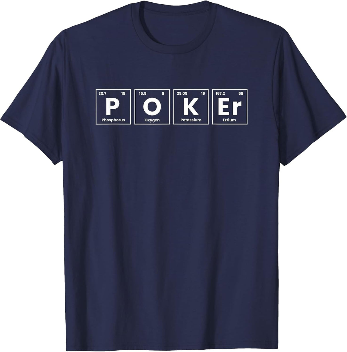 Periodic Table Poker Players T-Shirt - Navy Blue