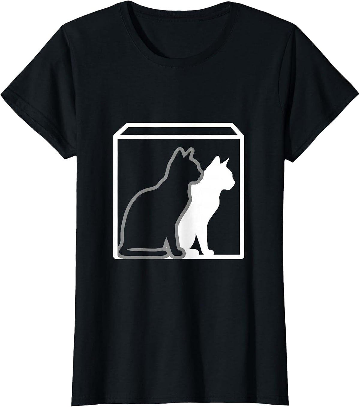 Schrödingers Cat Quantum Physics Nerd Humor T-Shirt - Black