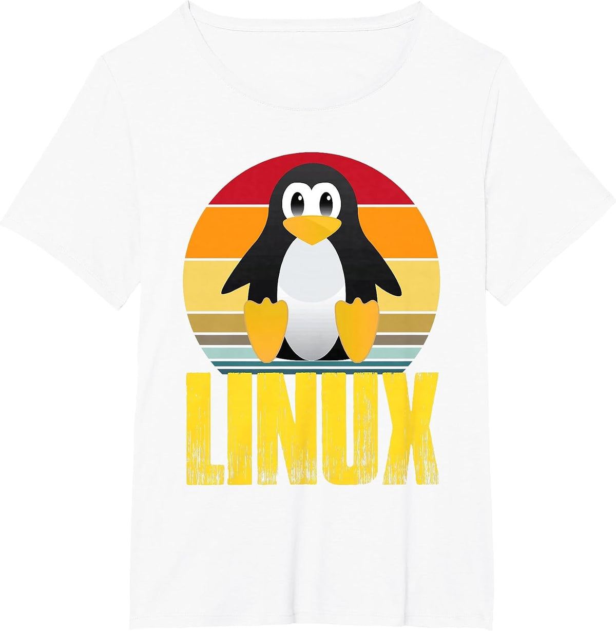 Linux Retro Vintage Penguin Nerd Sky and Geek Coding T-Shirt - White