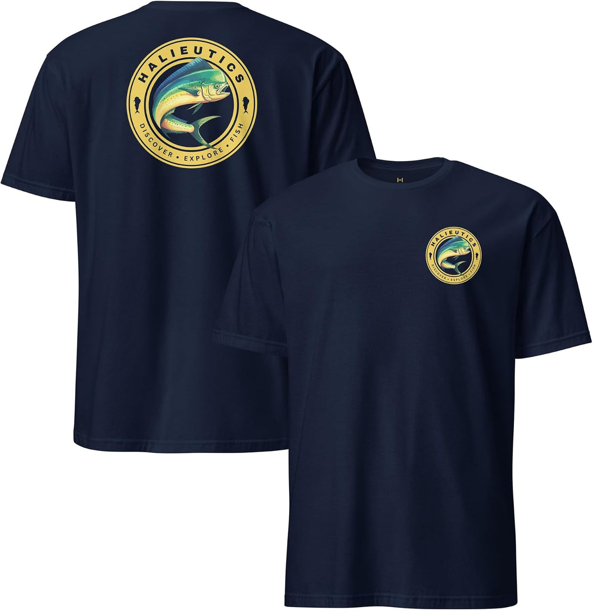 Graphic Fishing T-Shirt for Men & Women Mahi, Sailfish, Largemouth Bass, Brown Trout, Hogfish, Peacock Bass - Mahi