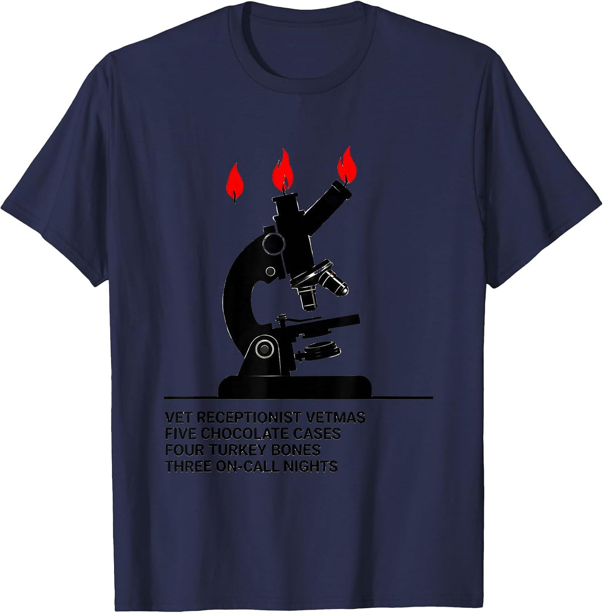 Men's Vetmas Veterinary Clinic Staff Christmas Humor T-Shirt - Navy Blue