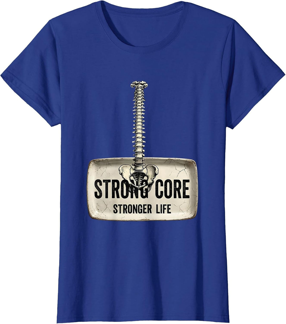 Women's Strong Core Stronger Life Pilates Design T-Shirt - Royal Blue