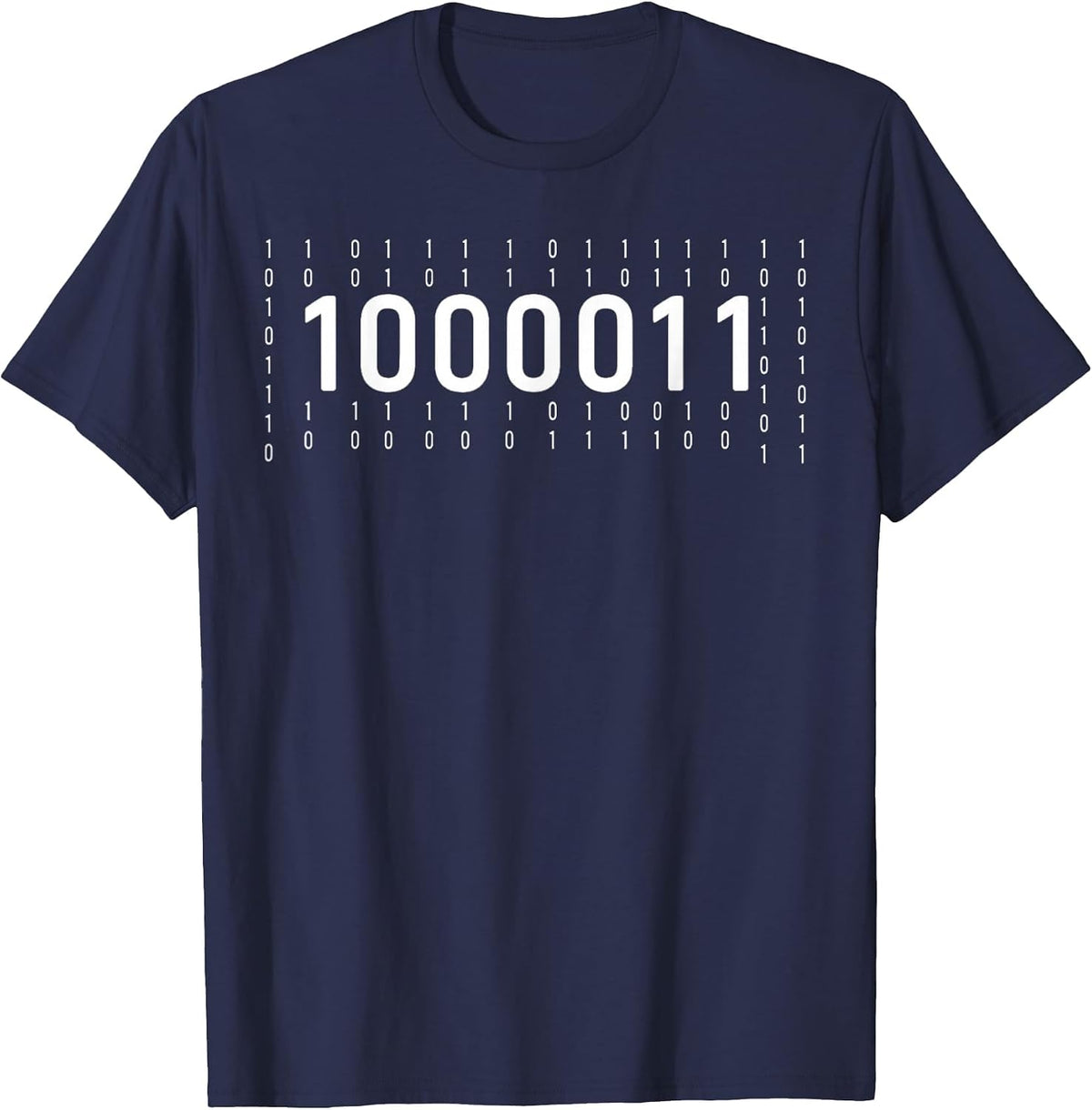 Funny 67 Meme Binary Code Math Teacher Brainrot Joke T-Shirt - Navy Blue