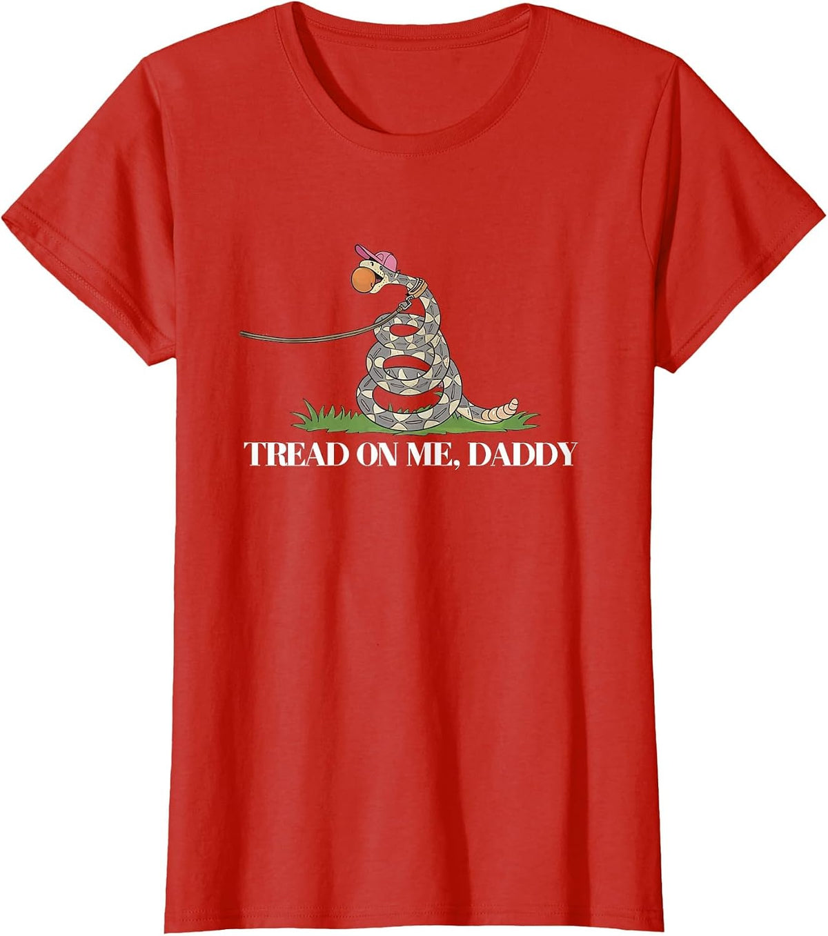 Tread On Me Daddy Funny Snakes T-Shirt - Red