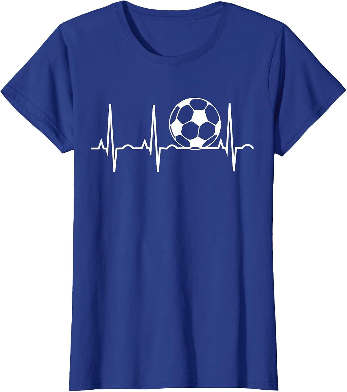 Soccer Heartbeat - Soccer Ball Heartbeat T-Shirt - Royal Blue