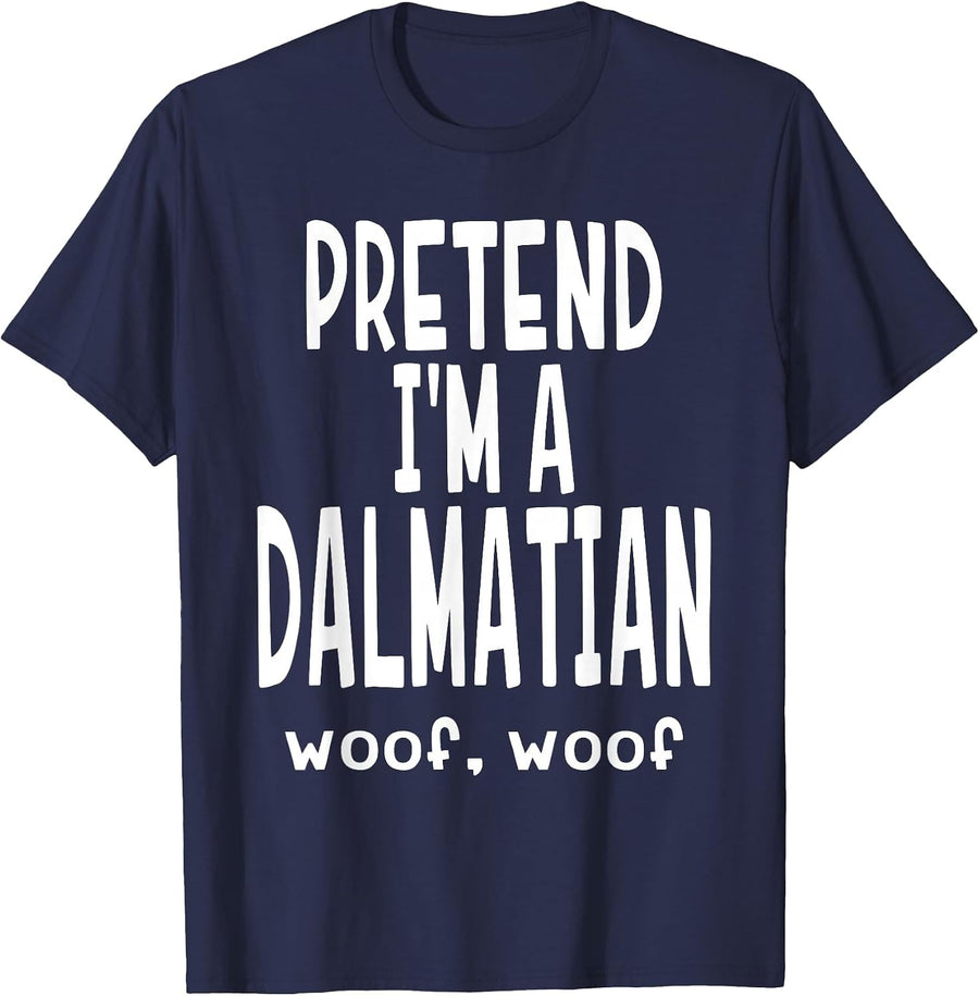 Funny Pretend I'm A Dalmatian - Lazy Halloween Costume T-Shirt - Navy Blue
