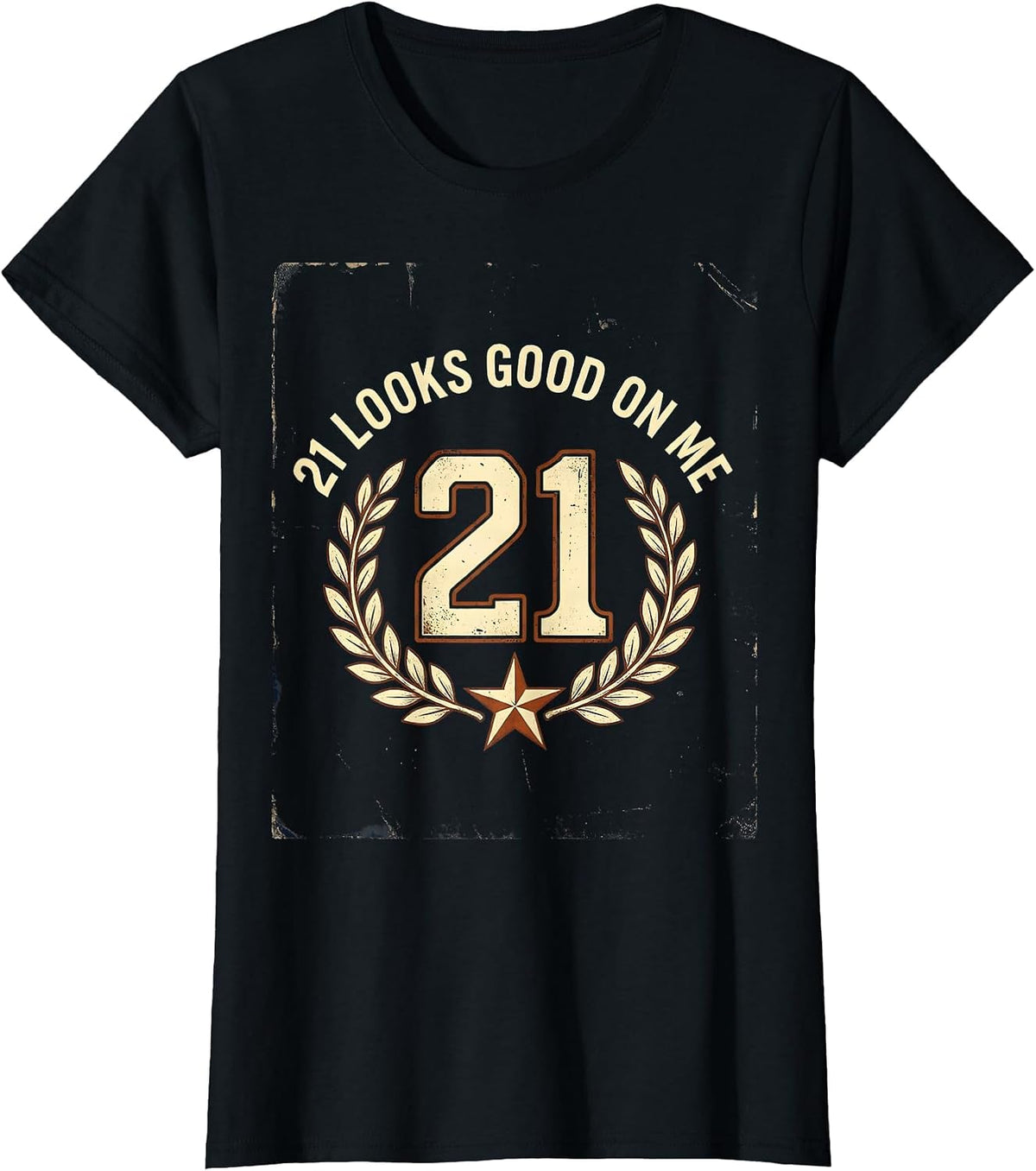 21 Looks Good On Me 21st Birthday Design T-Shirt - Black