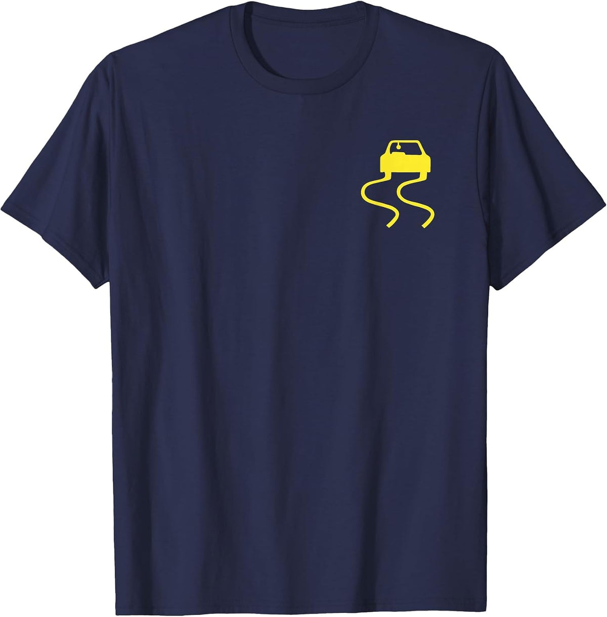 (2 Sided) But Officer the Sign Said Do a Burnout Funny Car T-Shirt - Navy Blue