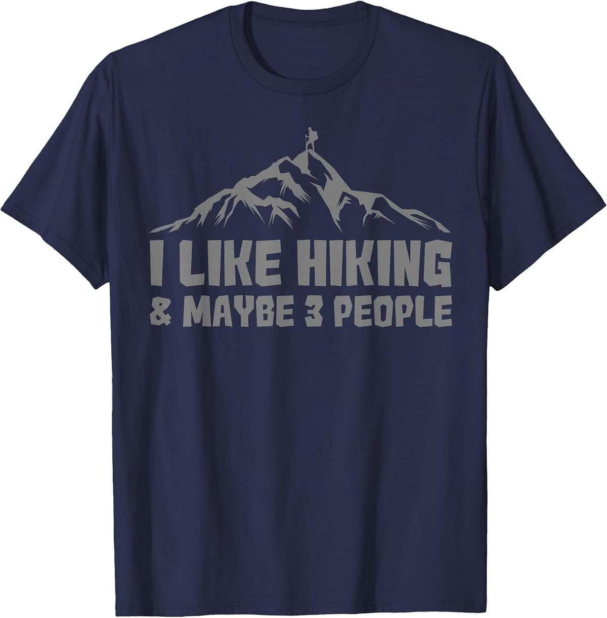 Best Hiking Graphic for Men Women Outdoorsy Hiker Hiking T-Shirt - Navy Blue
