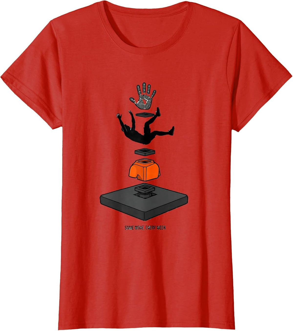 Same Move, Every Week Funny Rock Climbing Bouldering T-Shirt - Red