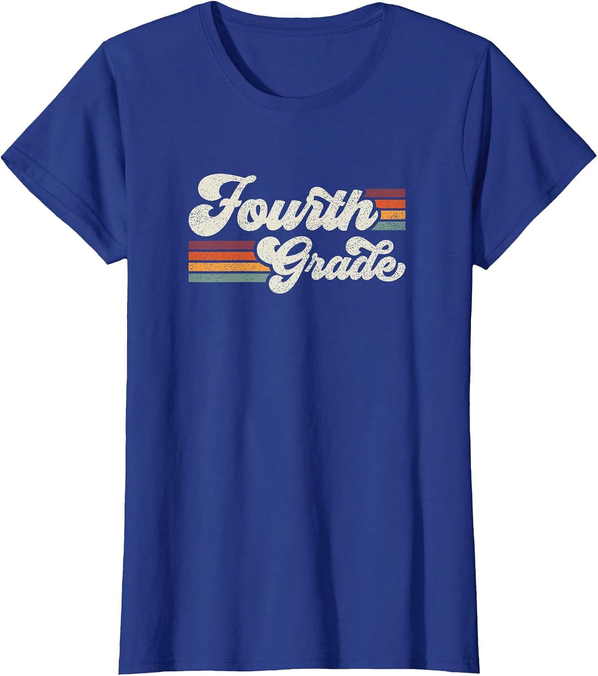 Retro Fourth Grade Teacher Back to School T-Shirt - Royal Blue