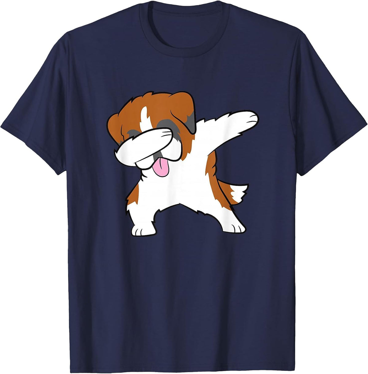 Polka Dot Saint Bernard T-Shirt - Navy Blue