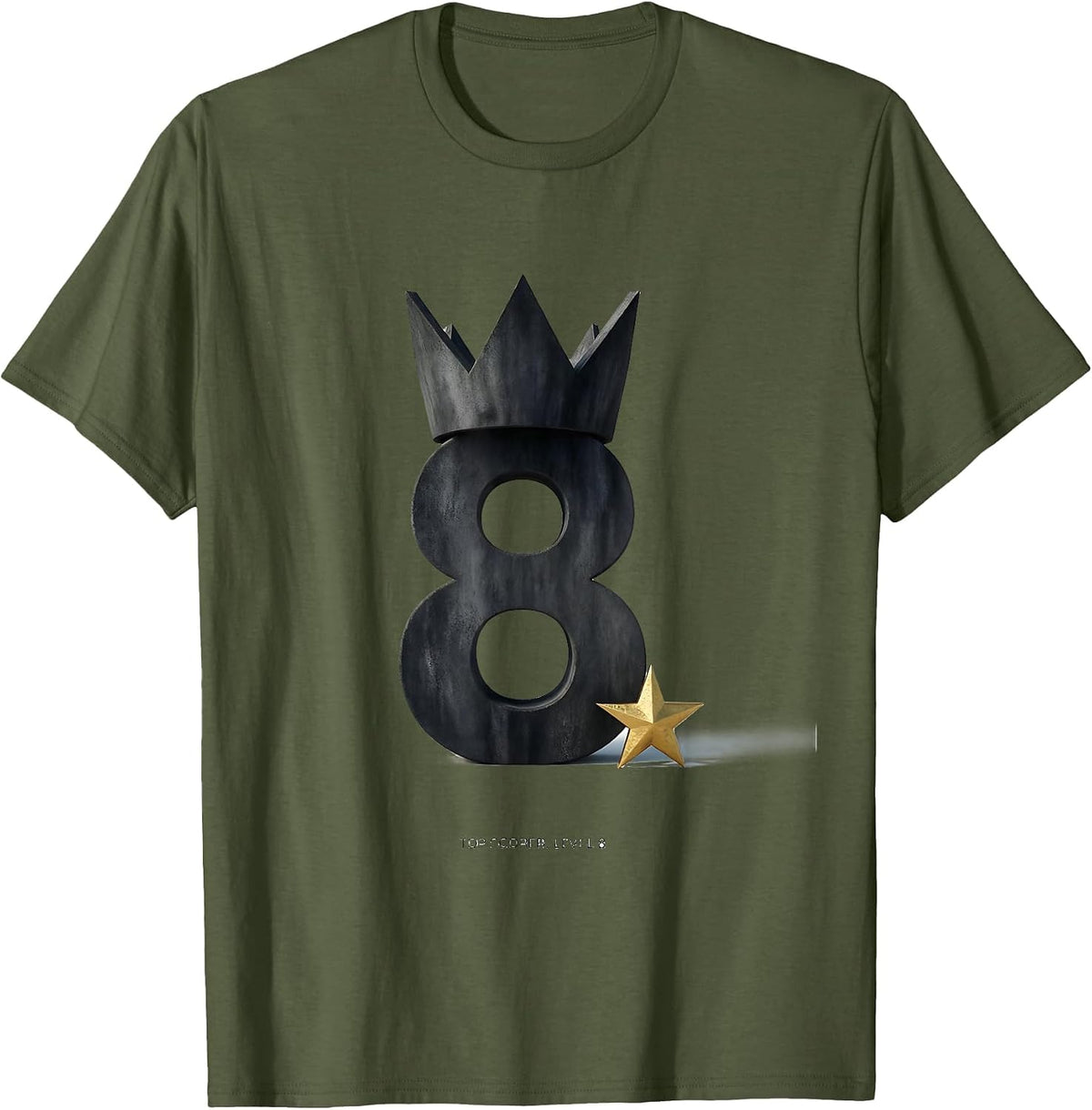 Men's Top Scorer Level 8 Minimalist Gaming Birthday Milestone T-Shirt - Olive Green
