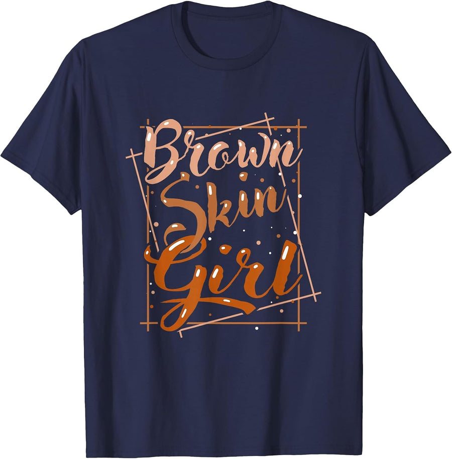 Brown Skin Girl Black Melanin Queen Magic Juneteenth Women T-Shirt - Navy Blue