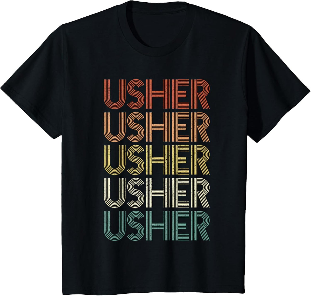 Usher Vintage Retro T-Shirt - Black