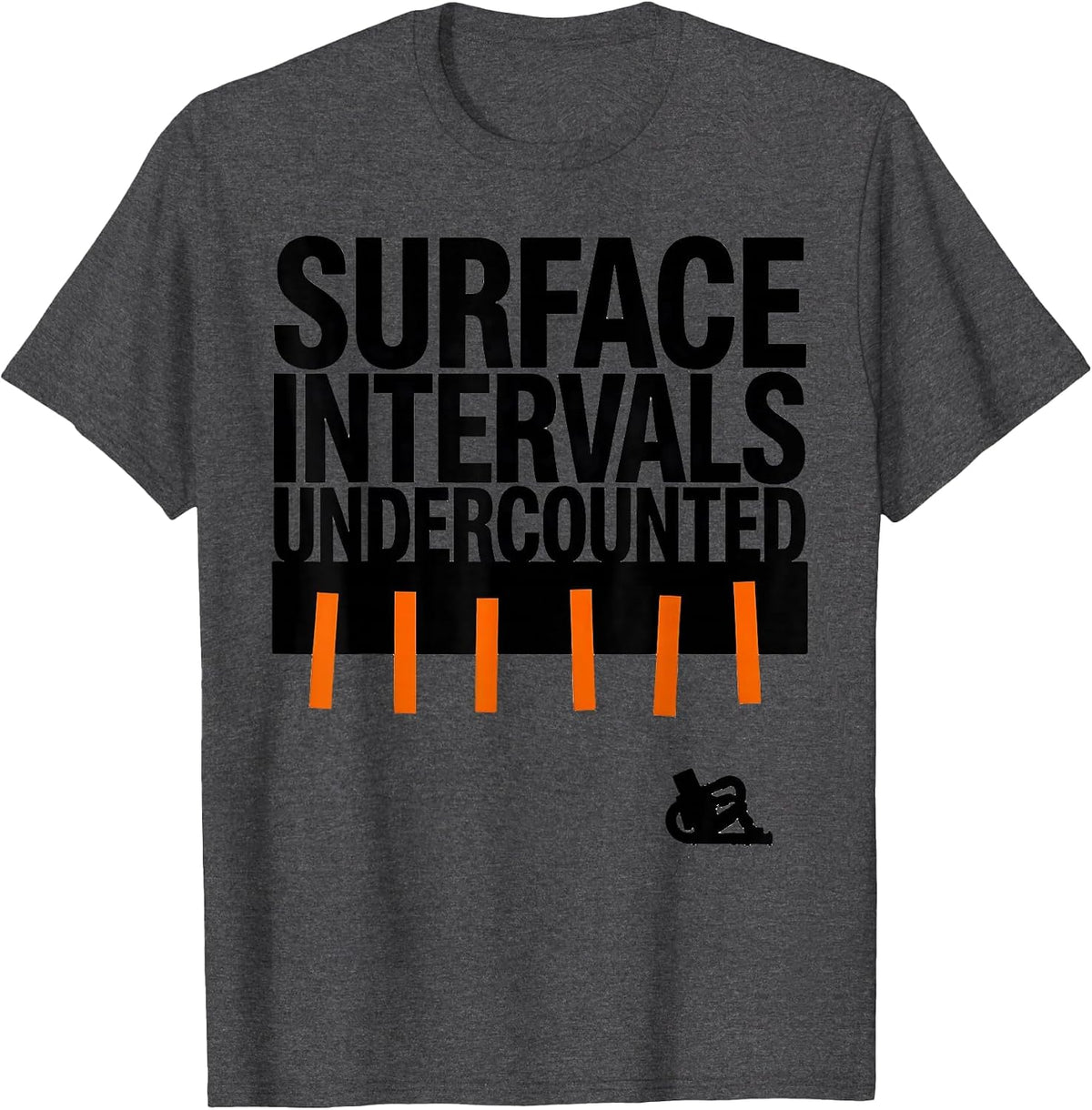 Men's Surface Intervals: Undercounted Brutalist Scuba Diver Gift T-Shirt - Dark Heather Grey