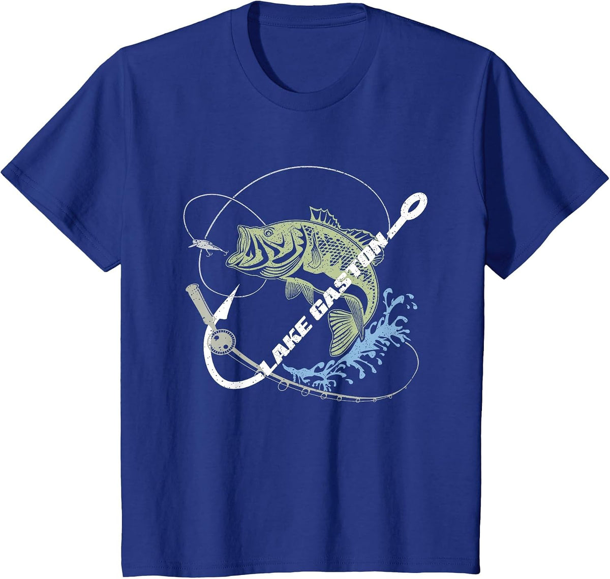 Lake Gaston Bass Fishing – Hooked on Lake Life T-Shirt - Royal Blue
