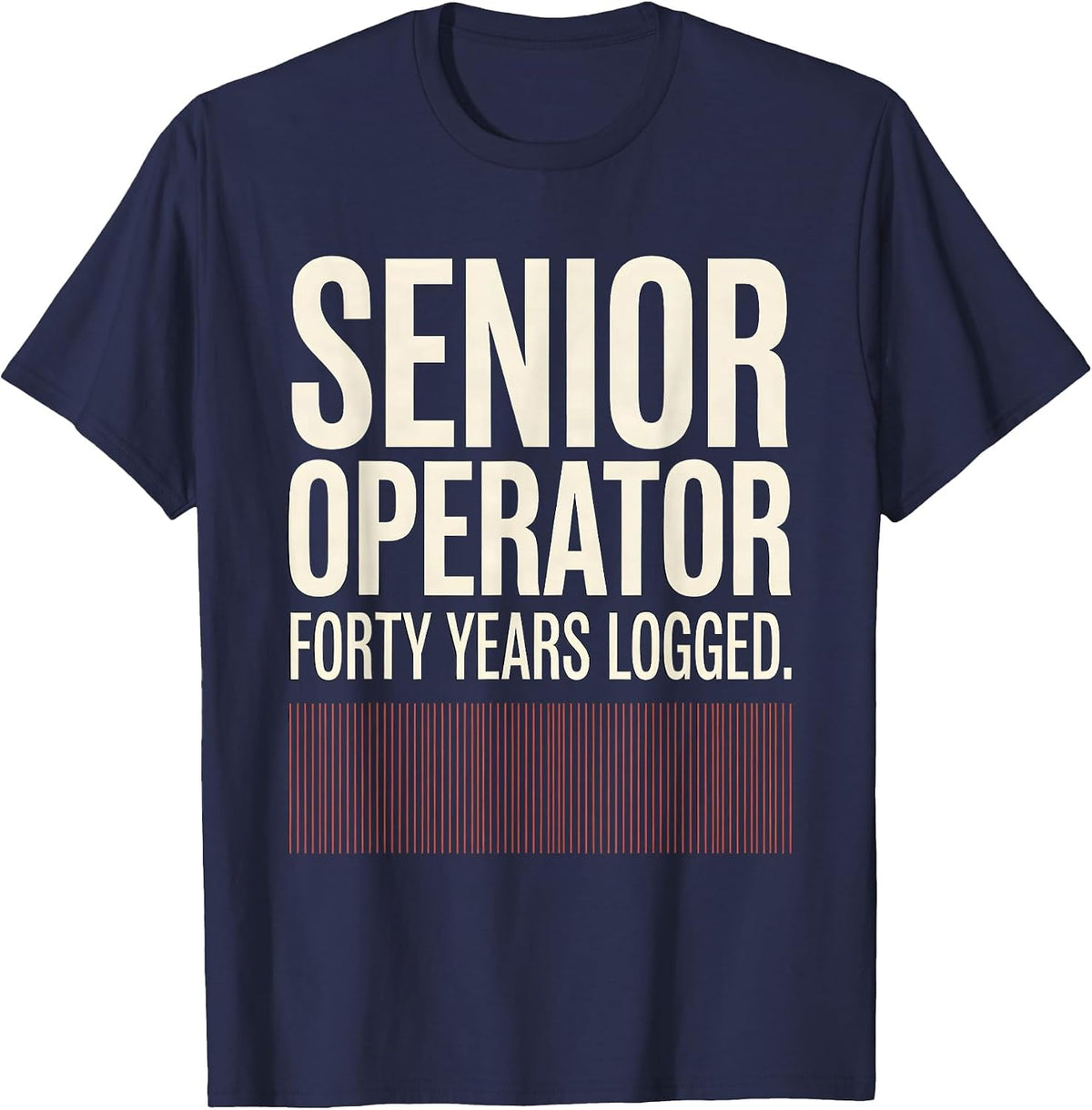 Men's Senior Operator Forty Years Logged Funny Ham Radio Operator T-Shirt - Navy Blue