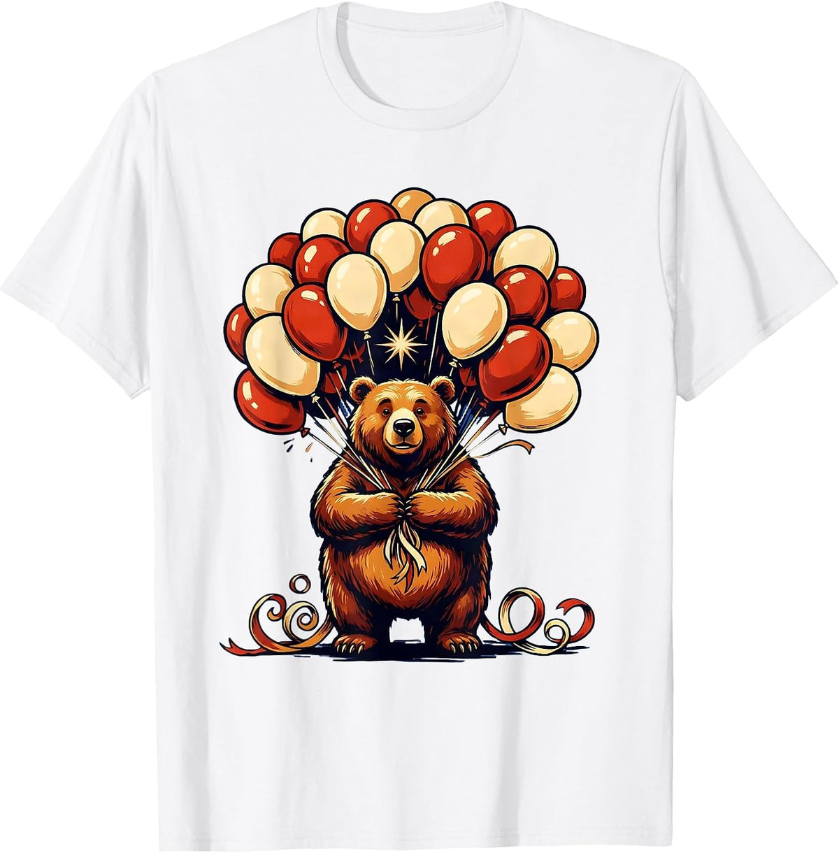 Men's 21st Birthday Bear with Balloon Bouquet T-Shirt - White