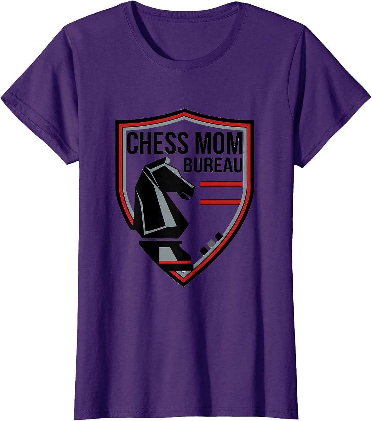 Women's Chess Mom Bureau Funny Mom Humor Mothers Day T-Shirt - Purple