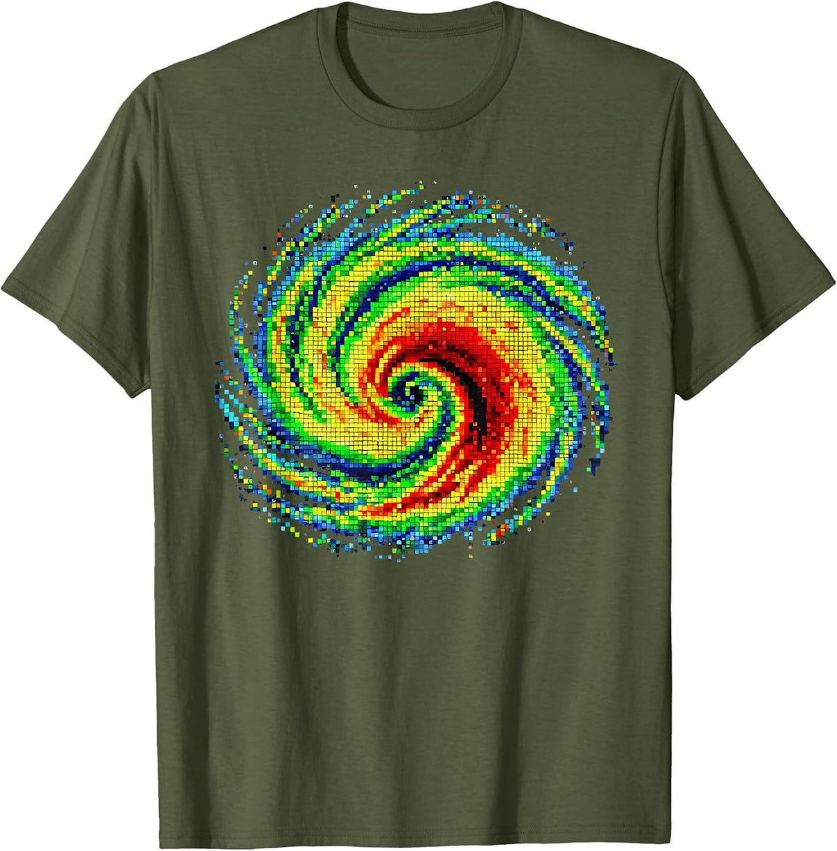 Weather Radar Image Clouds Meteorologist Storm Chaser T-Shirt - Olive Green