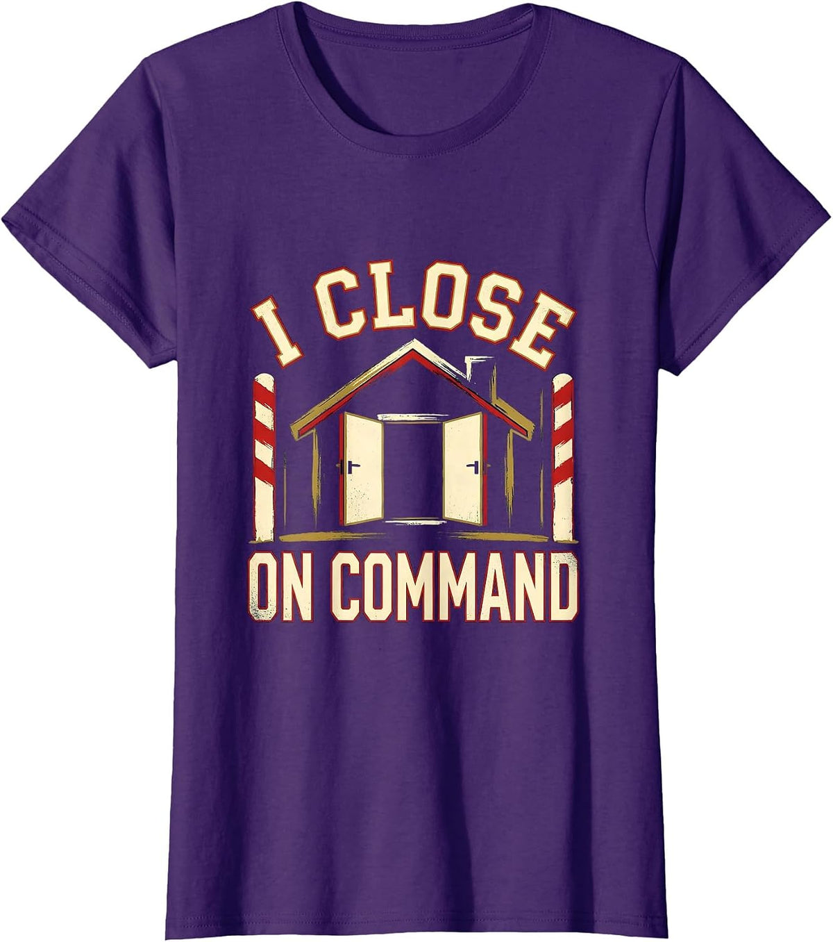 Women's I Close On Command Funny Realtor Real Estate Agent Gift T-Shirt - Purple