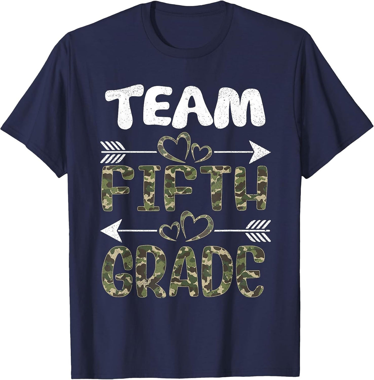 Team Fifth Grade Back to School 5th Grade Camo Teachers T-Shirt - Navy Blue