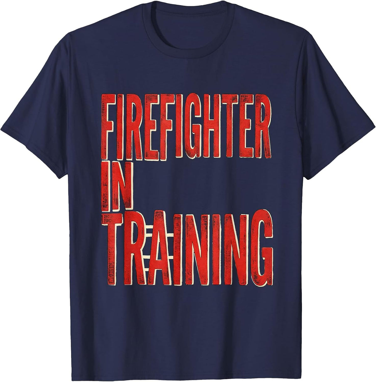 Firefighter In Training Cute Toddler Fire Truck Birthday T-Shirt - Navy Blue