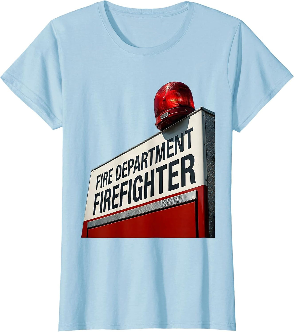 Women's FIRE DEPARTMENT FIREFIGHTER Constructivist Fireman Pride T-Shirt - Baby Blue