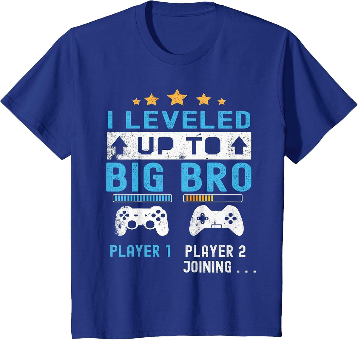Leveled Up to Big Bro - Gamer New Player Joining Soon T-Shirt - Royal Blue