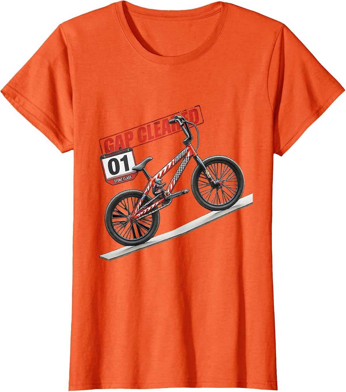 Gap Cleared BMX Stunt Racing Kids Boys T-Shirt - Orange