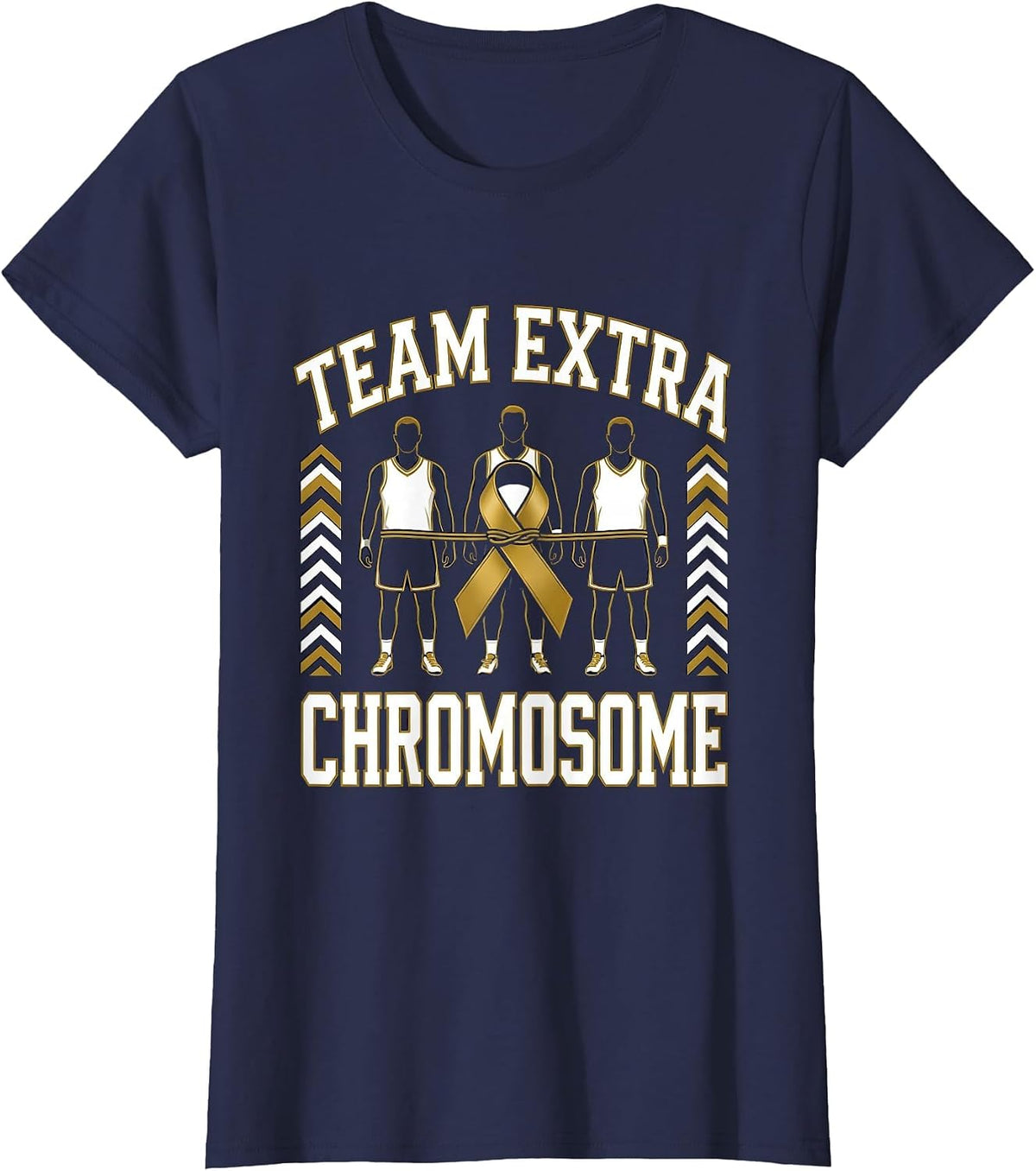 Women's Team Extra Chromosome Sports Pride Down Syndrome Awareness T-Shirt - Navy Blue