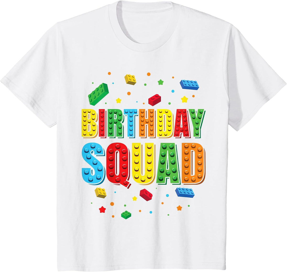 Birthday Squad Playing Bricks Block Building Brick Builder T-Shirt - White