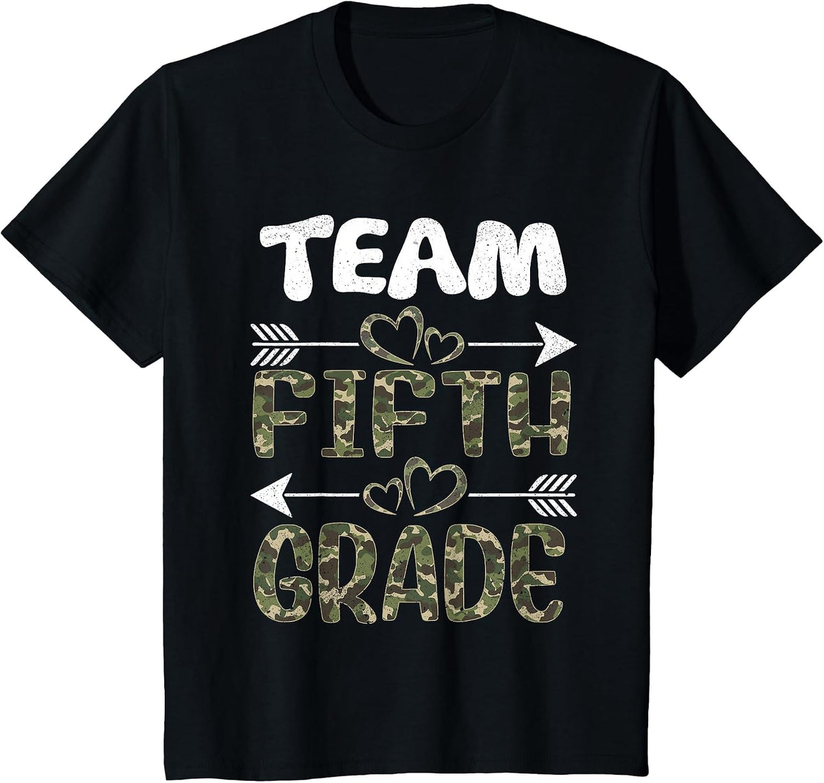 Team Fifth Grade Back to School 5th Grade Camo Teachers T-Shirt - Black