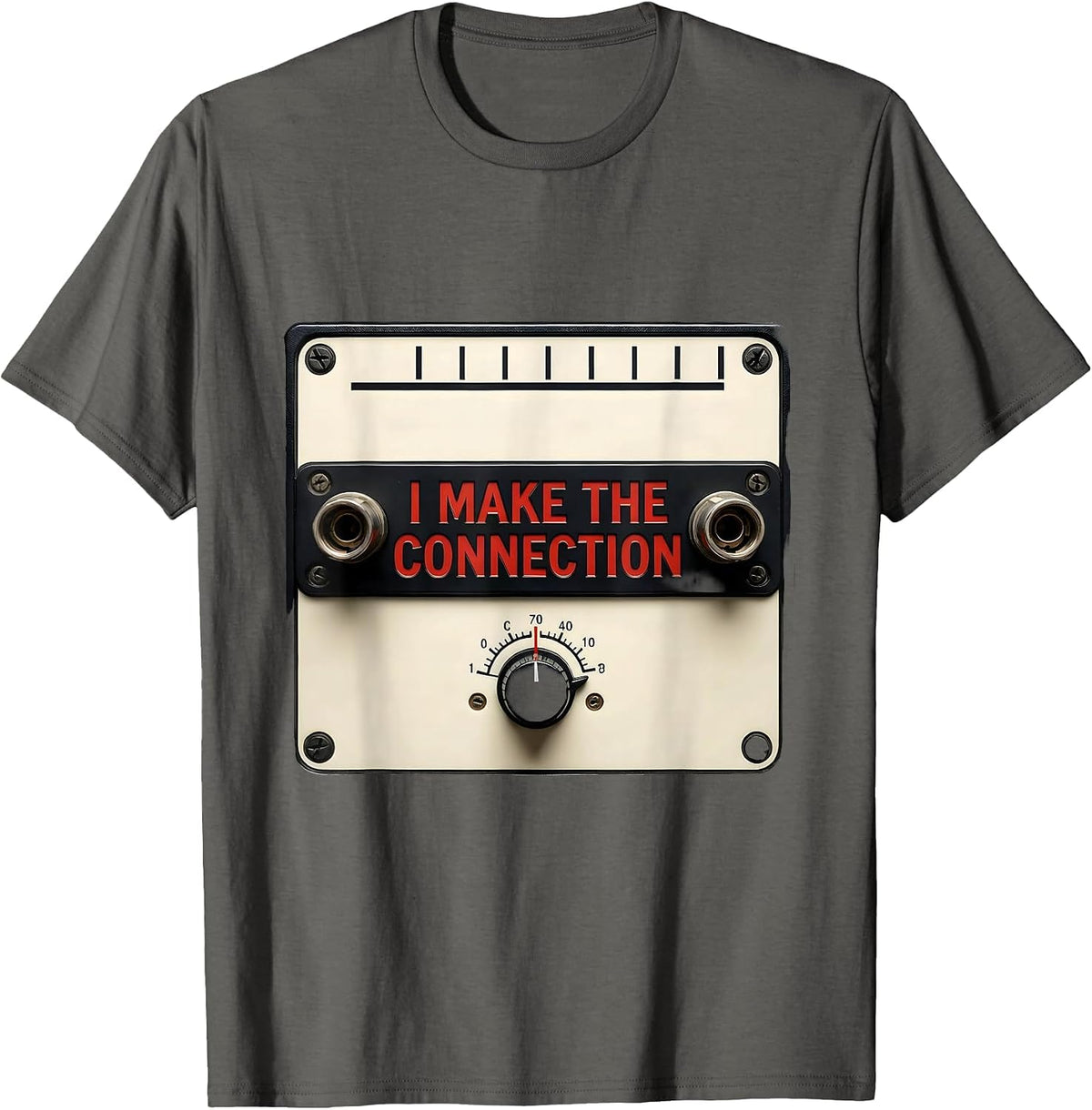 Men's I Make The Connection Funny Ham Radio Operator Hobbyist T-Shirt - Asphalt Grey