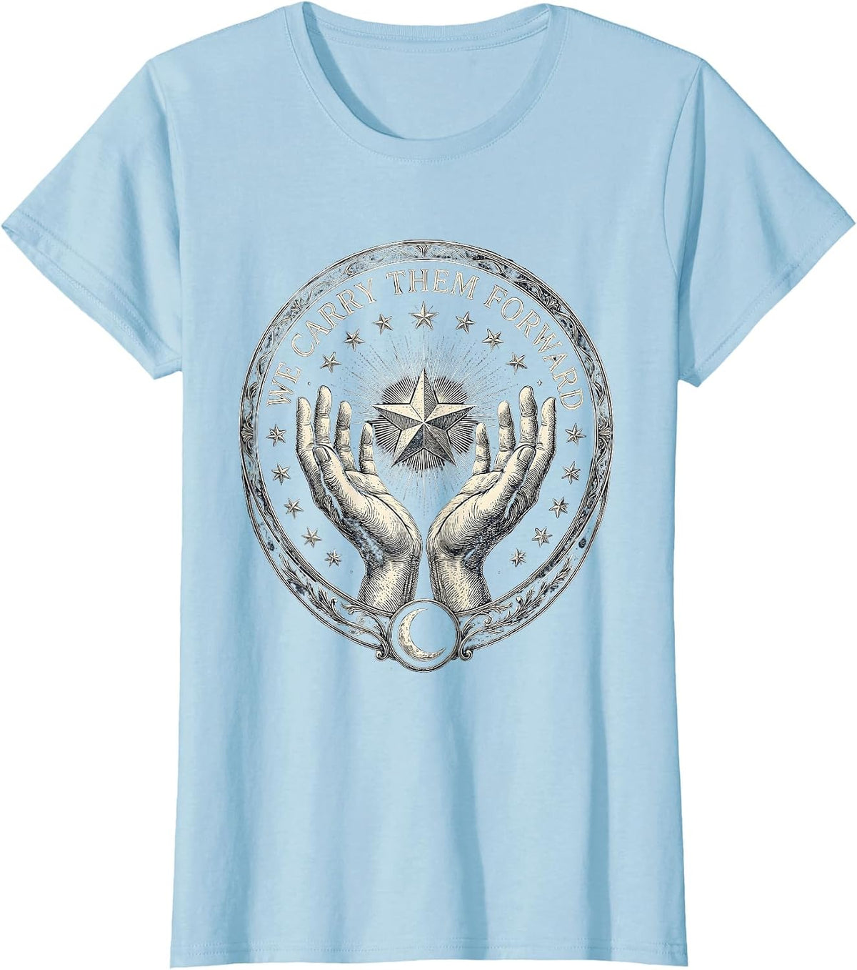 We Carry Them Forward September 11 Memorial Design T-Shirt - Baby Blue