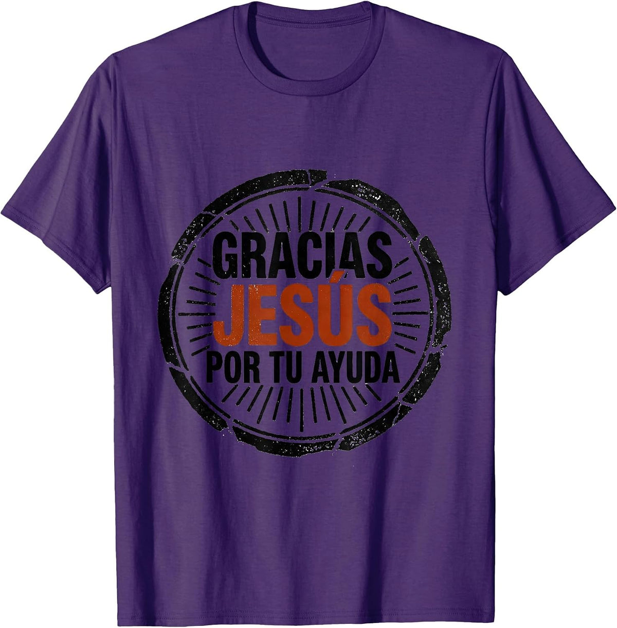 Gracias, Jesús, Por Tu Ayuda Spanish Catholic Faith T-Shirt - Purple