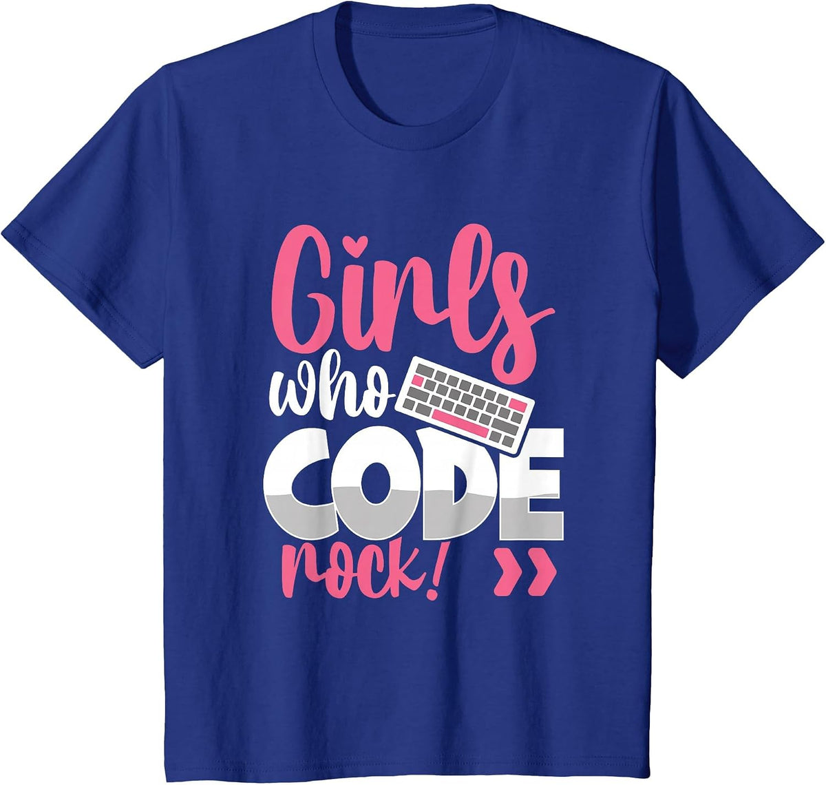 Girls Who Code Rock Female Developer Programmer Game Coder T-Shirt - Royal Blue