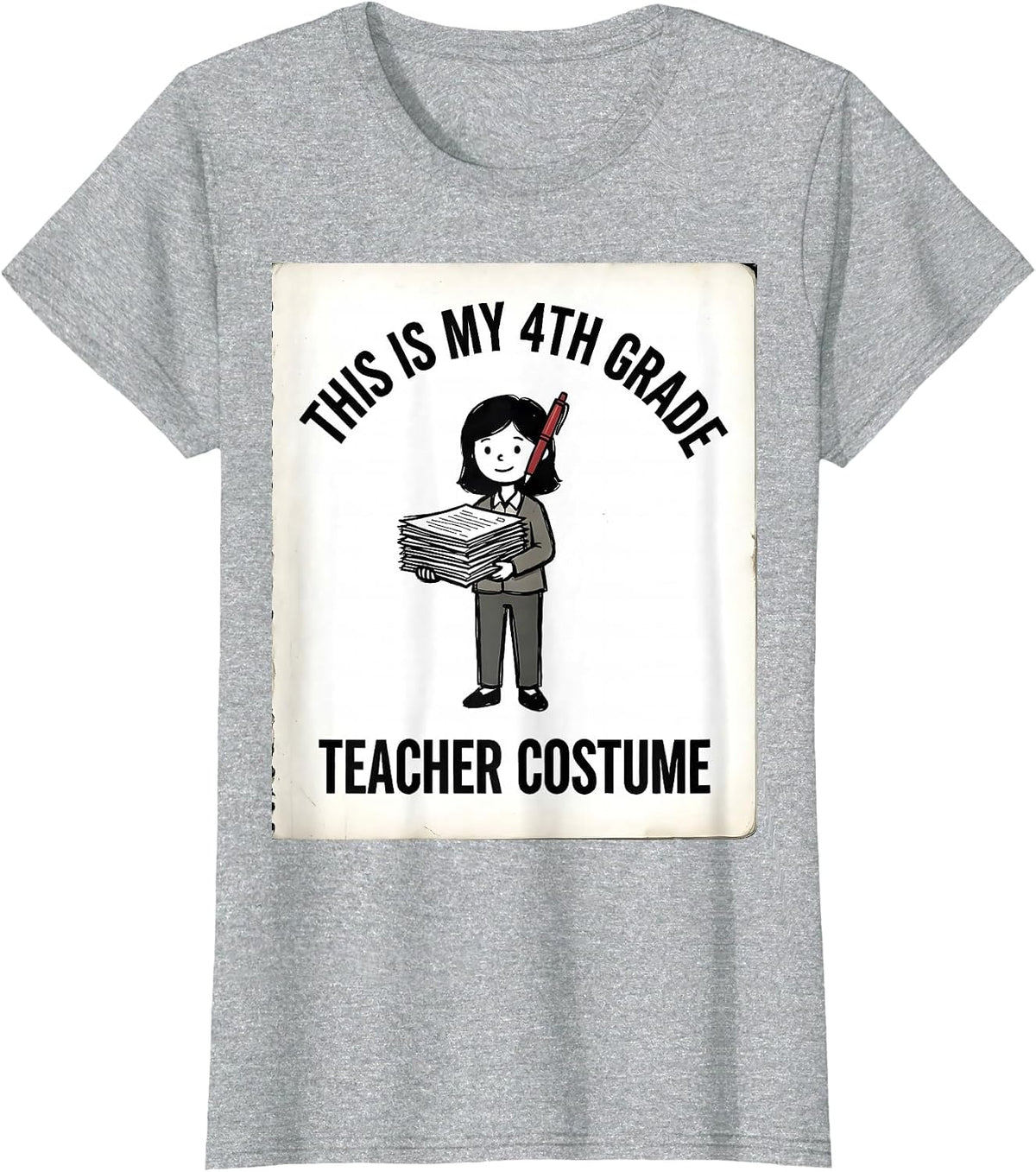 This Is My 4th Grade Teacher Costume Funny Halloween Humor T-Shirt - Heather Grey