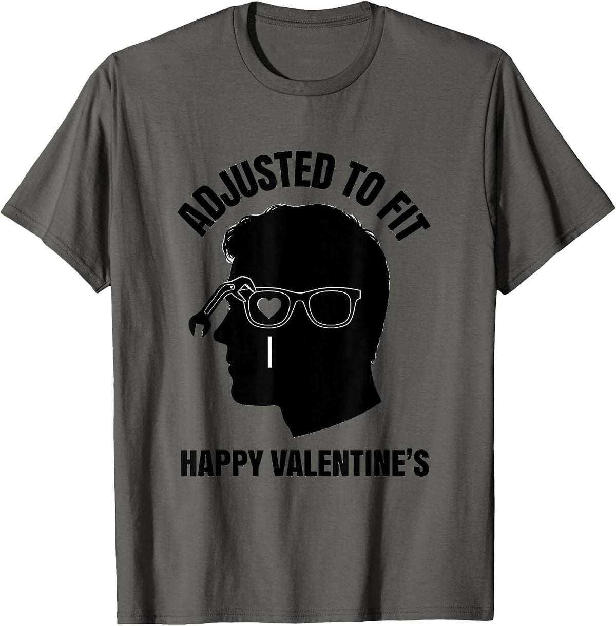 Men's Adjusted To Fit Happy Valentine's Optometrist Eye-Care Humor T-Shirt - Asphalt Grey