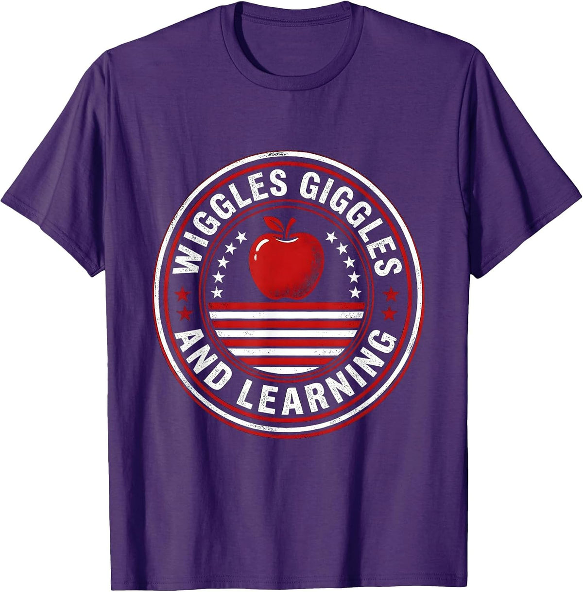 Wiggles Giggles and Learning PreK Teacher Design T-Shirt - Purple