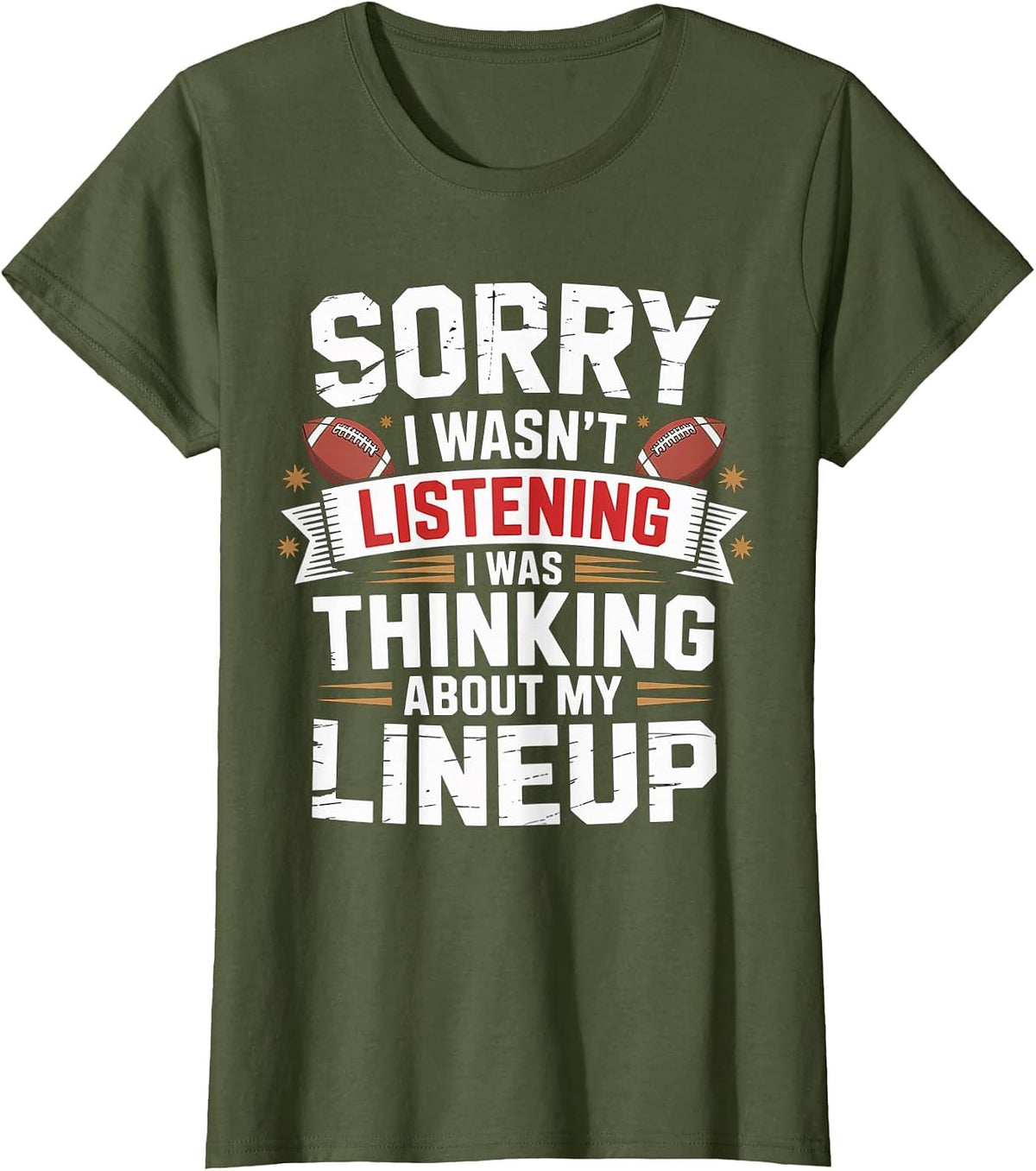 Funny Fantasy Football Player Outfit - Fantasy Football T-Shirt - Olive Green