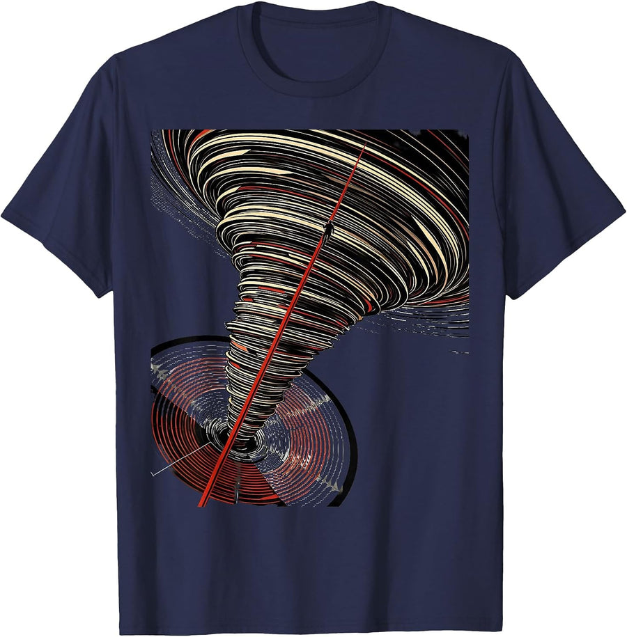 Storm Chaser Tornado Funnel Meteorology Enthusiast T-Shirt - Navy Blue