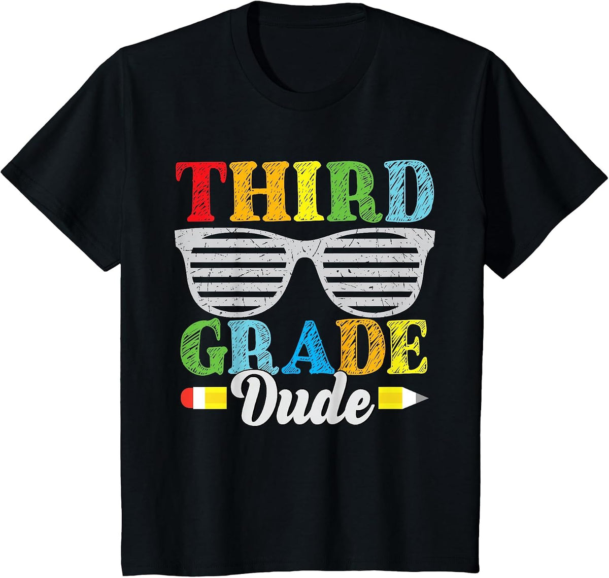 Third Grade Dude Funny Back to School Kids Toddlers T-Shirt - Black